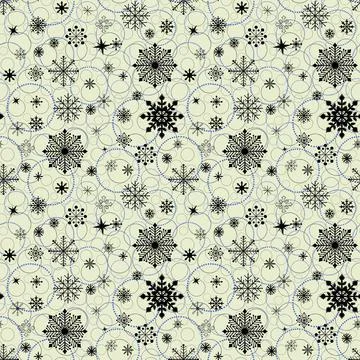 Christmas ice scribble seamless snowflakes pattern for wrapping paper Illustrazione stock