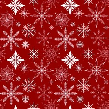 Christmas ice scribble seamless snowflakes pattern for wrapping paper 库存插图