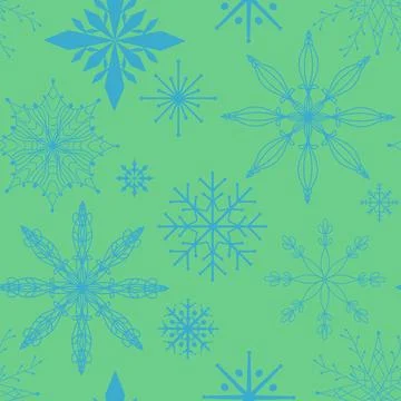 Christmas ice scribble seamless snowflakes pattern for wrapping paper Illustrazione stock