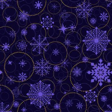 Christmas ice scribble seamless snowflakes pattern for wrapping paper Stock Illustration
