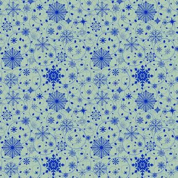 Christmas ice scribble seamless snowflakes pattern for wrapping paper Illustrazione stock