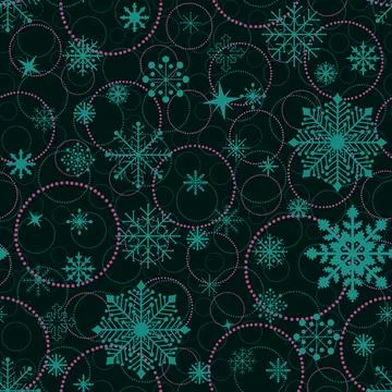 Christmas ice scribble seamless snowflakes pattern for wrapping paper 库存插图