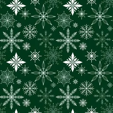 Christmas ice scribble seamless snowflakes pattern for wrapping paper Illustrazione stock