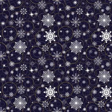 Christmas ice scribble seamless snowflakes pattern for wrapping paper イラスト素材