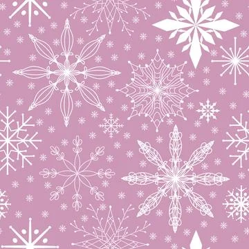 Christmas ice scribble seamless snowflakes pattern for wrapping paper Illustrazione stock