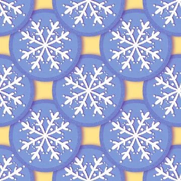 Christmas ice scribble seamless snowflakes pattern for wrapping paper and f.. Illustrazione stock