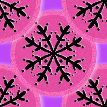 Christmas ice scribble seamless snowflakes pattern for wrapping paper and f.. Stock Illustration