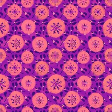 Christmas ice scribble seamless snowflakes pattern for wrapping paper and f.. Stock Illustration