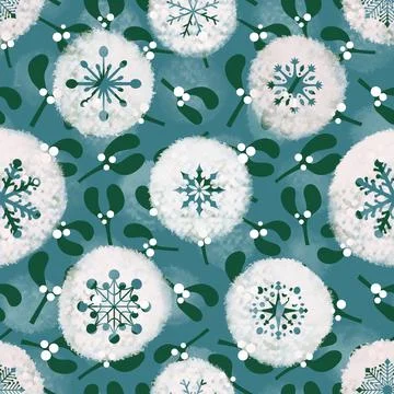 Christmas ice scribble seamless snowflakes pattern for wrapping paper and f.. Illustrazione stock