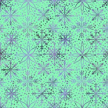 Christmas ice scribble seamless snowflakes pattern for wrapping paper and f.. Stock Illustration