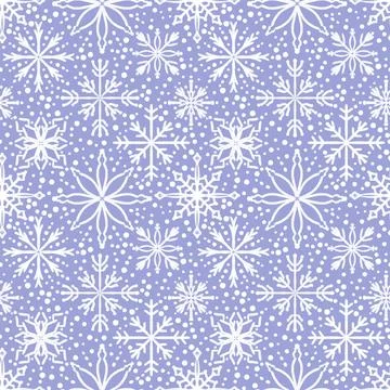 Christmas ice scribble seamless snowflakes pattern for wrapping paper and f.. 库存插图