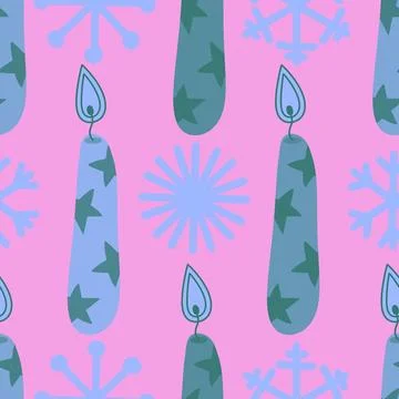 Christmas ice scribble seamless snowflakes pattern for wrapping paper and f.. Stock Illustration