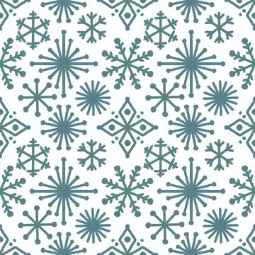 Christmas ice scribble seamless snowflakes pattern for wrapping paper and f.. Illustrazione stock