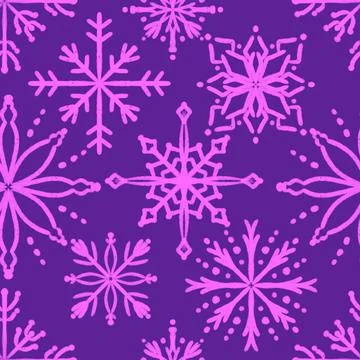 Christmas ice scribble seamless snowflakes pattern for wrapping paper and f.. Stockillustratie