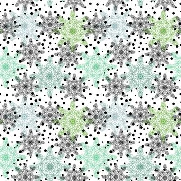 Christmas ice scribble seamless snowflakes pattern for wrapping paper and f.. Illustrazione stock