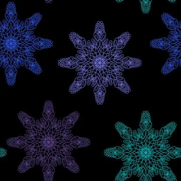 Christmas ice scribble seamless snowflakes pattern for wrapping paper and f.. Illustrazione stock