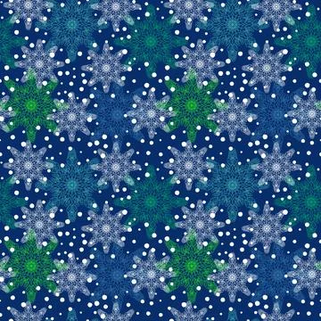 Christmas ice scribble seamless snowflakes pattern for wrapping paper and f.. Illustrazione stock