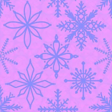 Christmas ice scribble seamless snowflakes pattern for wrapping paper and f.. Illustrazione stock