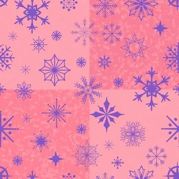 Christmas ice scribble seamless snowflakes pattern for wrapping paper and f.. 库存插图