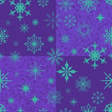 Christmas ice scribble seamless snowflakes pattern for wrapping paper and f.. Stock Illustration