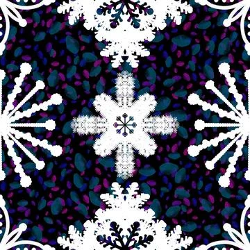 Christmas ice scribble seamless snowflakes pattern for wrapping paper and f.. 스톡 일러스트