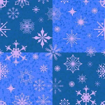 Christmas ice scribble seamless snowflakes pattern for wrapping paper and f.. Illustrazione stock