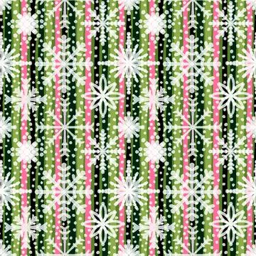 Christmas ice scribble seamless snowflakes pattern for wrapping paper and f.. 库存插图