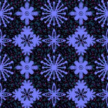 Christmas ice scribble seamless snowflakes pattern for wrapping paper and f.. Illustrazione stock