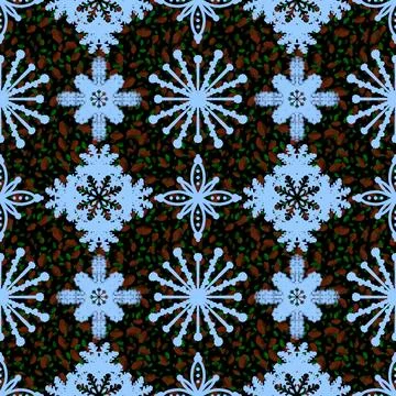 Christmas ice scribble seamless snowflakes pattern for wrapping paper and f.. 스톡 일러스트