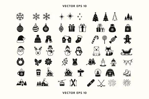 Christmas Icon Collection Stock Illustration