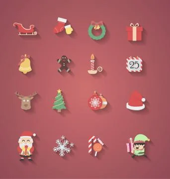 Christmas icon flat design Stock Illustration