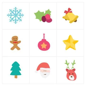 Christmas icon flat Stock Illustration