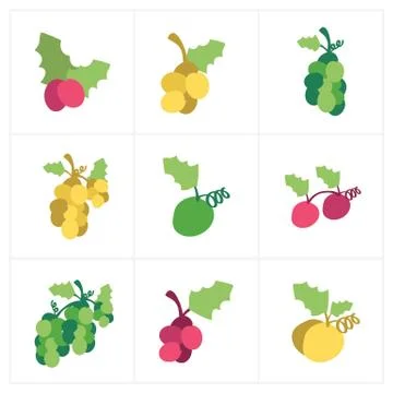 Christmas icon flat set Illustrazione stock