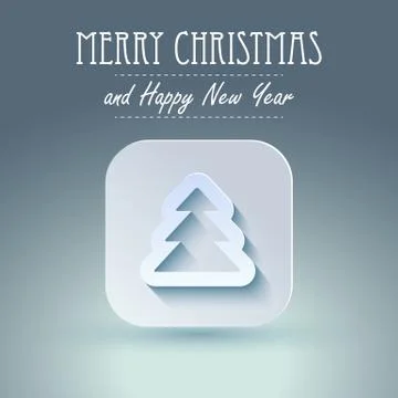 Christmas icon with paper effect Stock Illustration