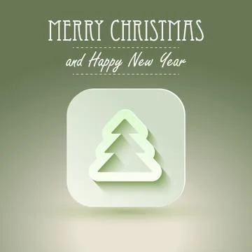 Christmas icon with paper effect Stock Illustration