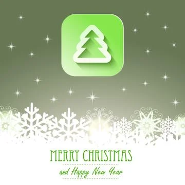 Christmas icon with paper effect Stock Illustration