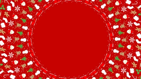 Christmas icon pattern circle shape rotate moving illustration on grey color Stock Footage 95034032
