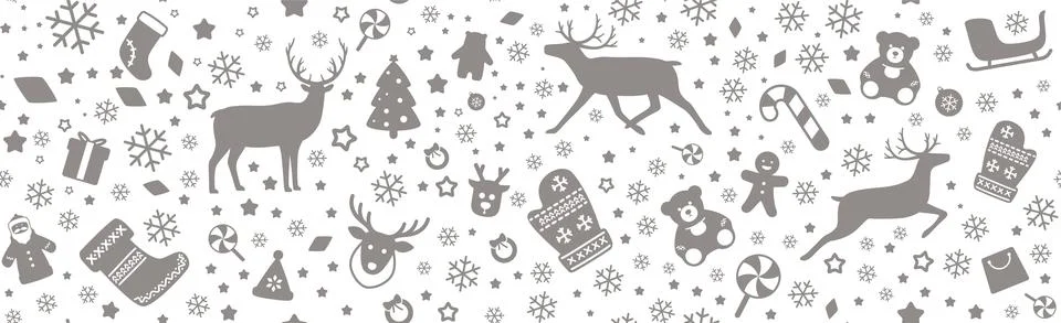 Christmas icon seamless pattern, vector illustration Stock Illustration