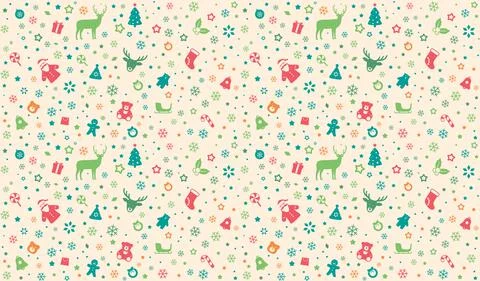 Christmas icon seamless pattern, vector illustration Stock Illustration