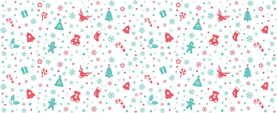 Christmas icon seamless pattern, vector illustration Stock Illustration