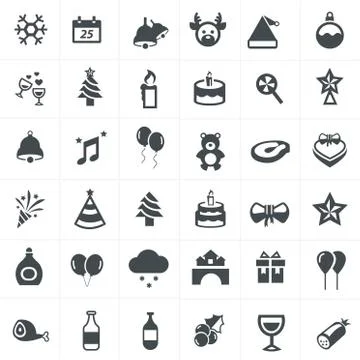 Christmas icon set Stock Illustration