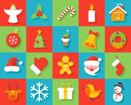 Christmas icon set Stock Illustration