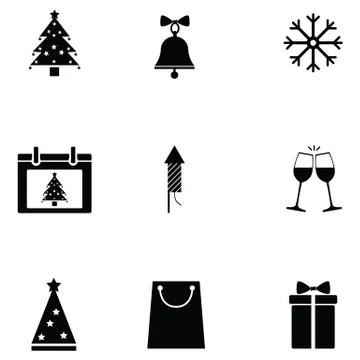 Christmas icon set Stock Illustration