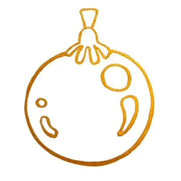 Christmas icon set with snowflakes, hats, star, christmas tree, balls, orange Stock Illustration
