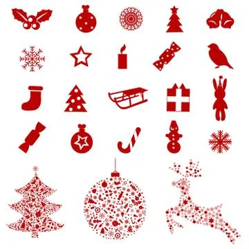 Christmas icons and elements Stock Illustration