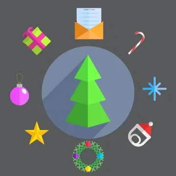 Christmas icons, elements and illustrations Stock Illustration