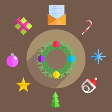 Christmas icons, elements and illustrations Stock Illustration