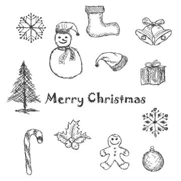 Christmas icons, elements Stock Illustration