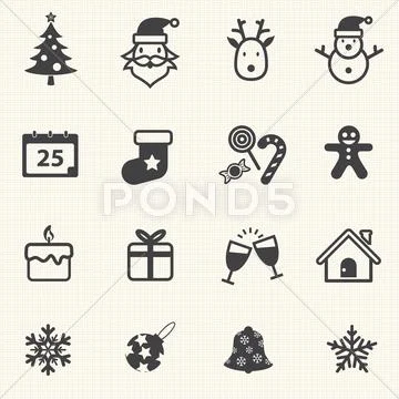 Christmas Icons. Stock Illustration