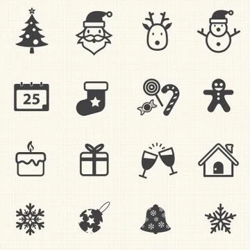 Christmas Icons. Stock Illustration